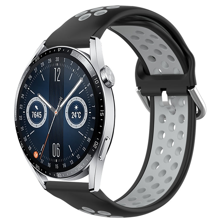 For Huawei Watch GT3 46mm 22mm Perforated Breathable Sports Silicone Watch Band