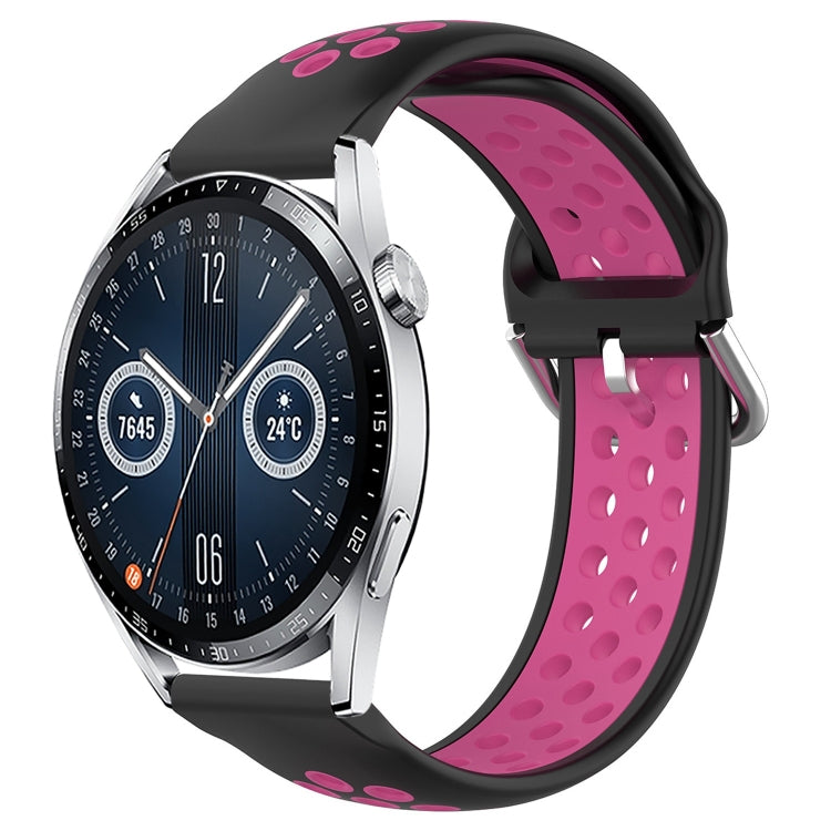 For Huawei Watch GT3 46mm 22mm Perforated Breathable Sports Silicone Watch Band
