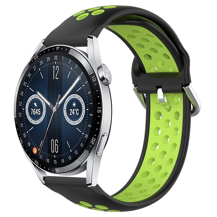For Huawei Watch GT3 46mm 22mm Perforated Breathable Sports Silicone Watch Band