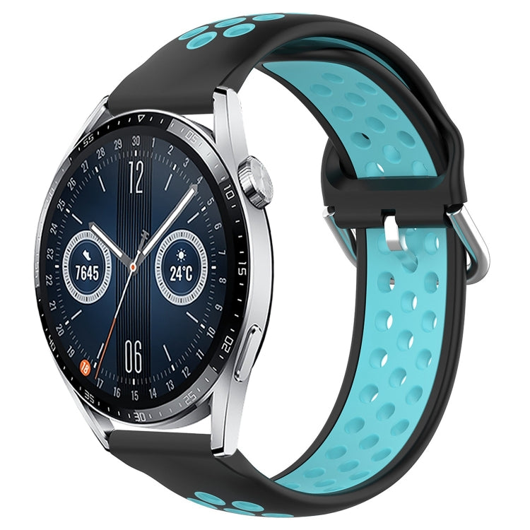For Huawei Watch GT3 46mm 22mm Perforated Breathable Sports Silicone Watch Band