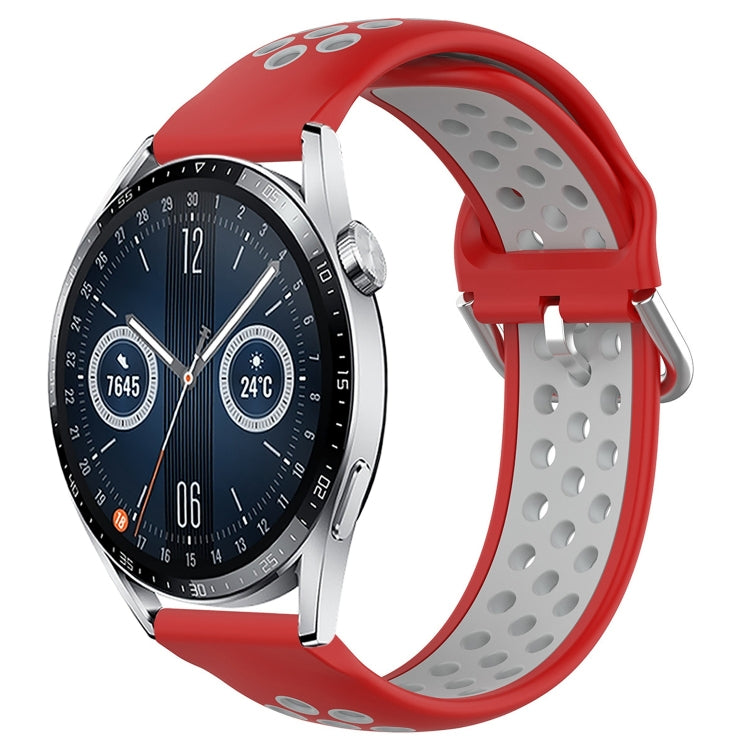 For Huawei Watch GT3 46mm 22mm Perforated Breathable Sports Silicone Watch Band