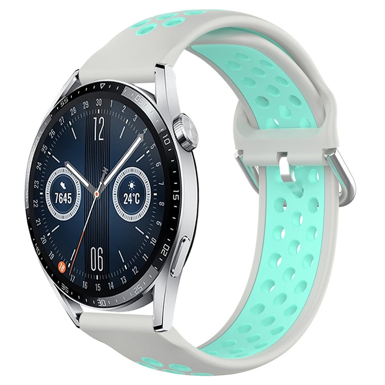 For Huawei Watch GT3 46mm 22mm Perforated Breathable Sports Silicone Watch Band