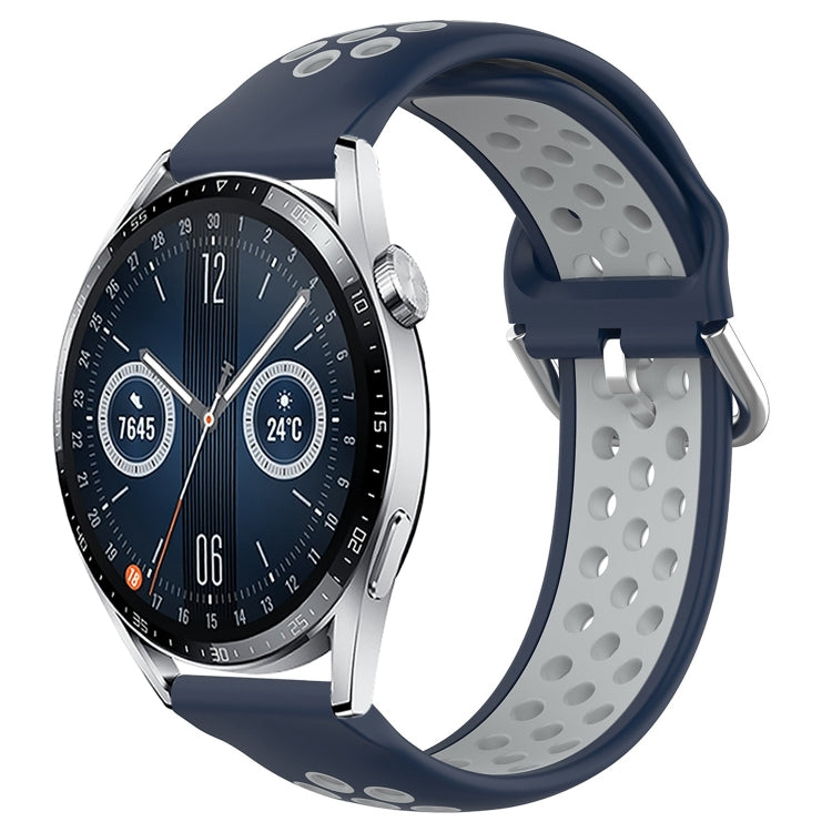 For Huawei Watch GT3 46mm 22mm Perforated Breathable Sports Silicone Watch Band