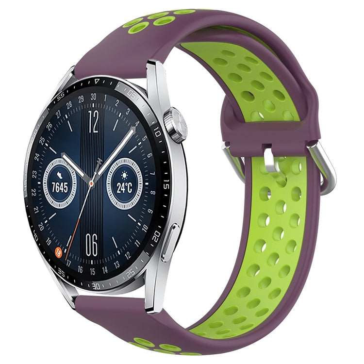 For Huawei Watch GT3 46mm 22mm Perforated Breathable Sports Silicone Watch Band