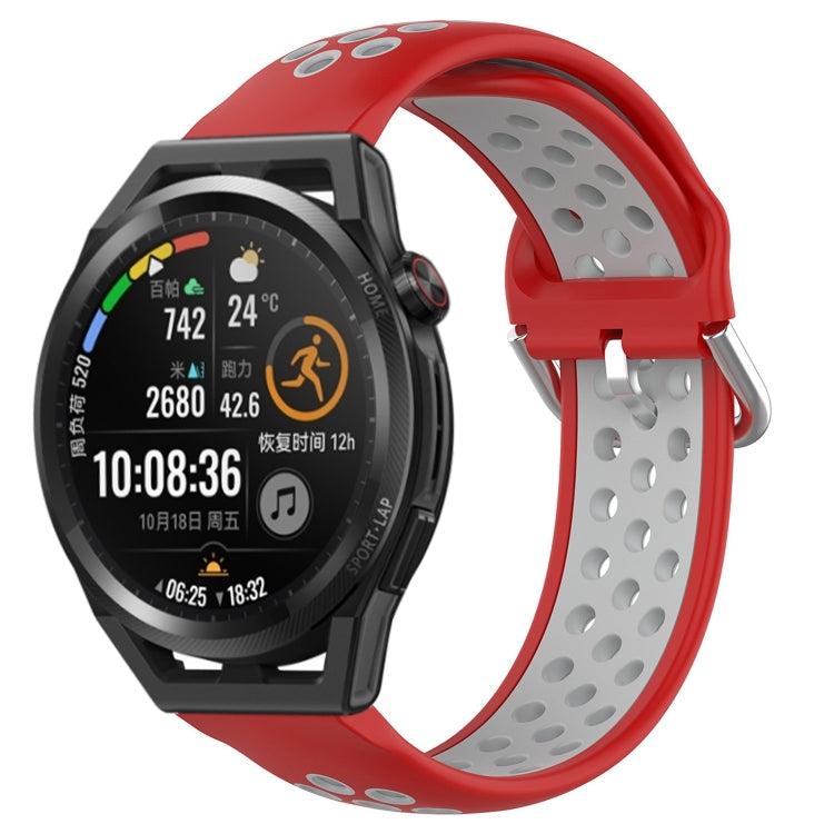 For Huawei Watch GT Runner 22mm Perforated Breathable Sports Silicone Watch Band