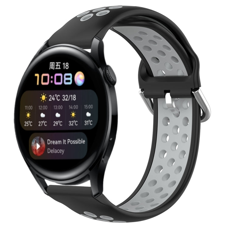 For Huawei Watch 3 22mm Perforated Breathable Sports Silicone Watch Band