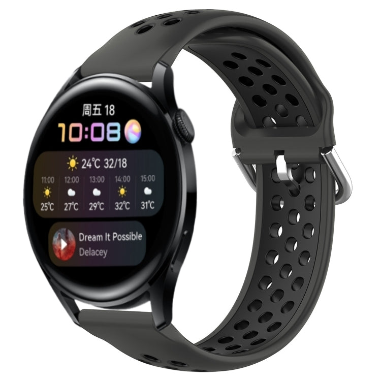 For Huawei Watch 3 22mm Perforated Breathable Sports Silicone Watch Band