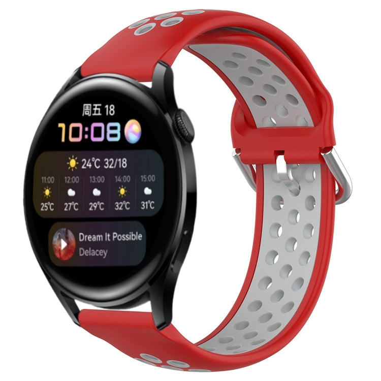 For Huawei Watch 3 22mm Perforated Breathable Sports Silicone Watch Band