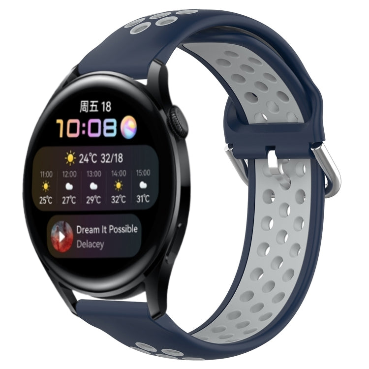For Huawei Watch 3 22mm Perforated Breathable Sports Silicone Watch Band