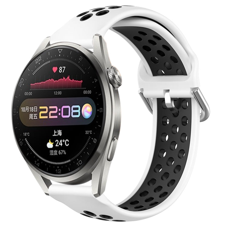 For Huawei Watch 3 Pro 22mm Perforated Breathable Sports Silicone Watch Band