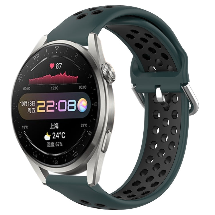For Huawei Watch 3 Pro 22mm Perforated Breathable Sports Silicone Watch Band