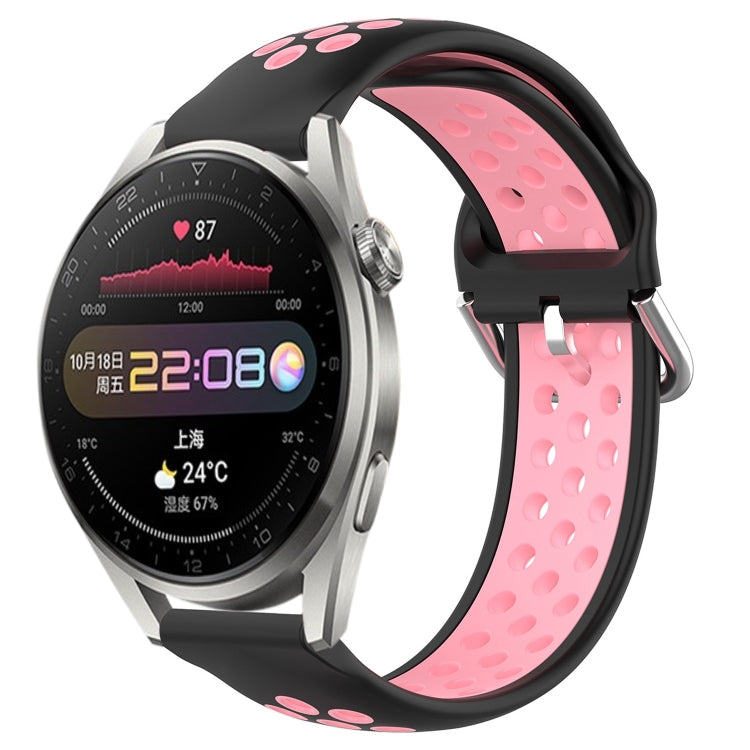 For Huawei Watch 3 Pro 22mm Perforated Breathable Sports Silicone Watch Band