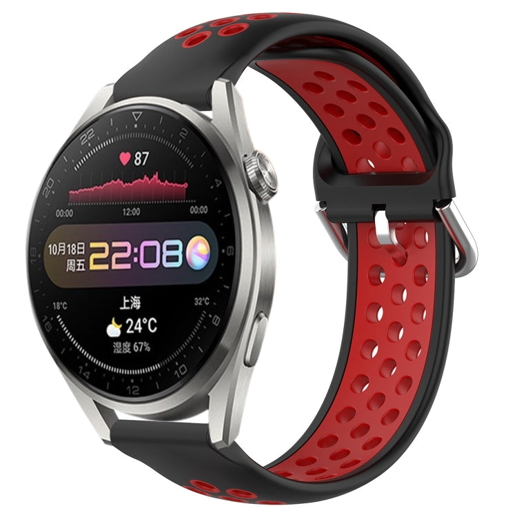 For Huawei Watch 3 Pro 22mm Perforated Breathable Sports Silicone Watch Band