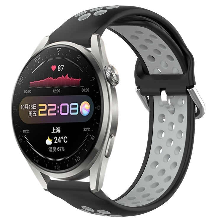 For Huawei Watch 3 Pro 22mm Perforated Breathable Sports Silicone Watch Band