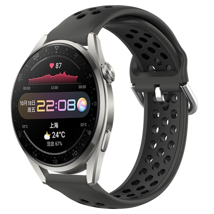 For Huawei Watch 3 Pro 22mm Perforated Breathable Sports Silicone Watch Band