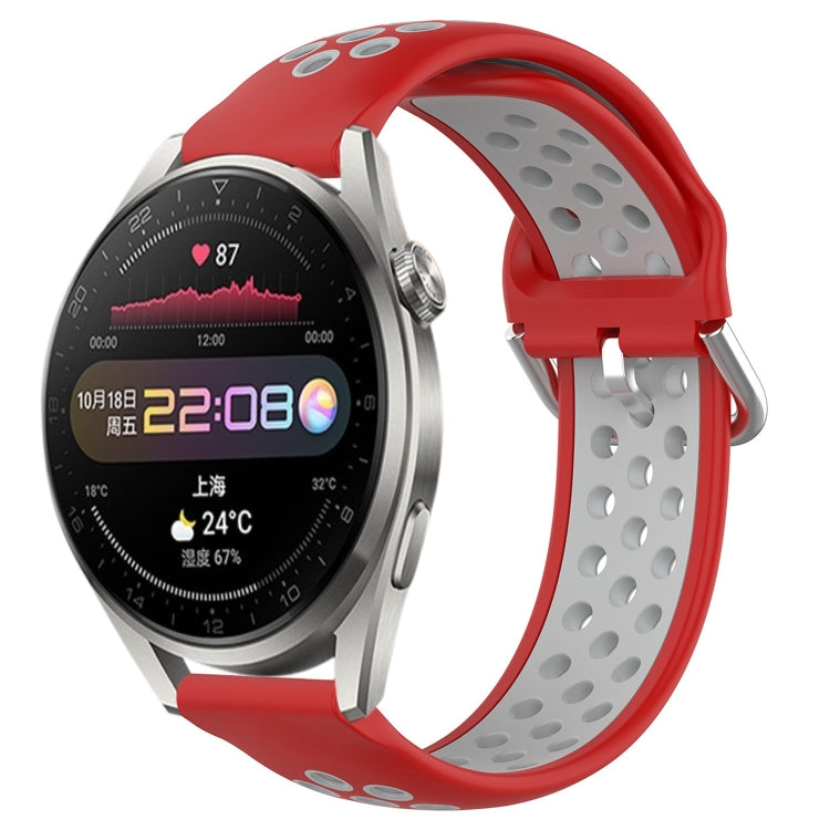 For Huawei Watch 3 Pro 22mm Perforated Breathable Sports Silicone Watch Band