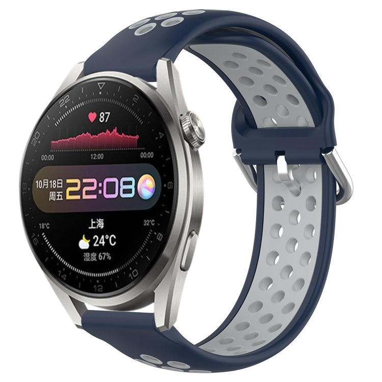 For Huawei Watch 3 Pro 22mm Perforated Breathable Sports Silicone Watch Band