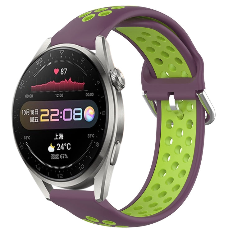 For Huawei Watch 3 Pro 22mm Perforated Breathable Sports Silicone Watch Band