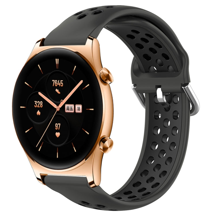 For Honor Watch GS 3 22mm Perforated Breathable Sports Silicone Watch Band