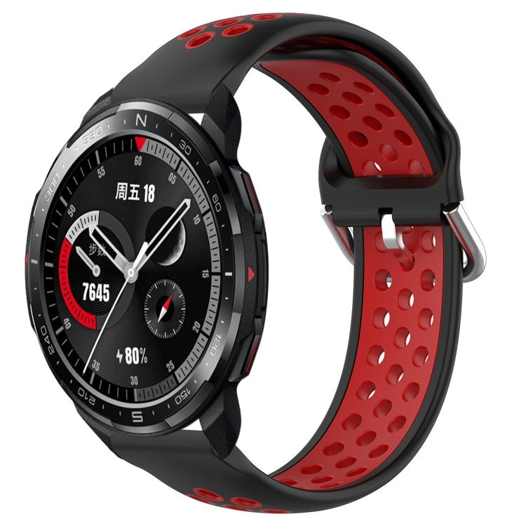 For Honor Watch GS Pro 22mm Perforated Breathable Sports Silicone Watch Band