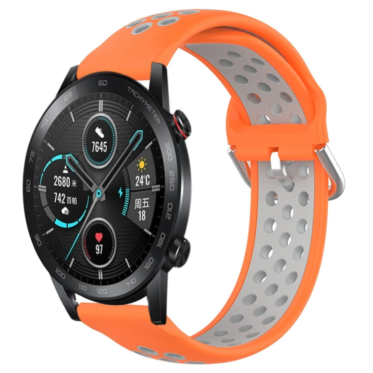 For Honor Magic Watch 2 46mm 22mm Perforated Breathable Sports Silicone Watch Band