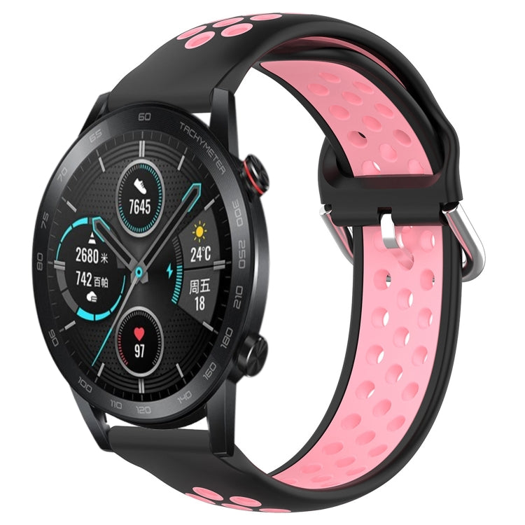 For Honor Magic Watch 2 46mm 22mm Perforated Breathable Sports Silicone Watch Band