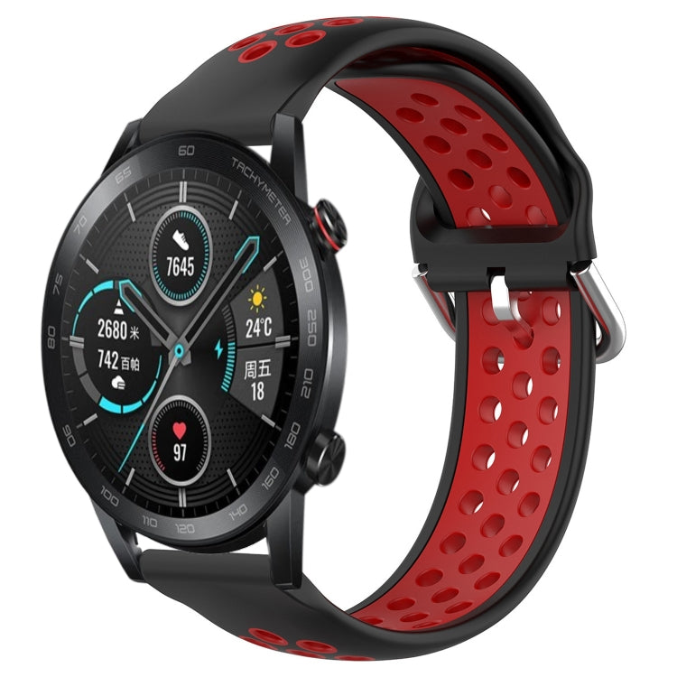 For Honor Magic Watch 2 46mm 22mm Perforated Breathable Sports Silicone Watch Band