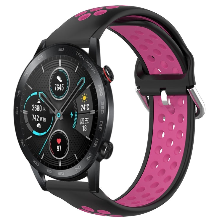 For Honor Magic Watch 2 46mm 22mm Perforated Breathable Sports Silicone Watch Band
