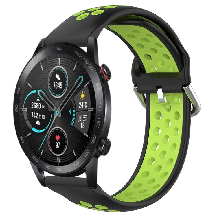 For Honor Magic Watch 2 46mm 22mm Perforated Breathable Sports Silicone Watch Band