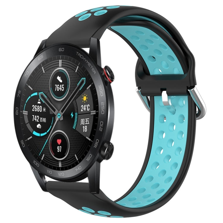 For Honor Magic Watch 2 46mm 22mm Perforated Breathable Sports Silicone Watch Band