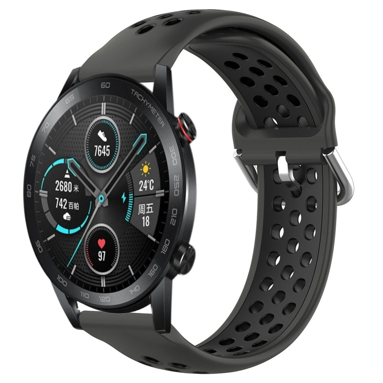 For Honor Magic Watch 2 46mm 22mm Perforated Breathable Sports Silicone Watch Band