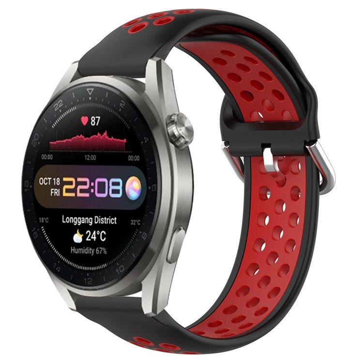 For Huawei Watch 3 Pro New 22mm Perforated Breathable Sports Silicone Watch Band