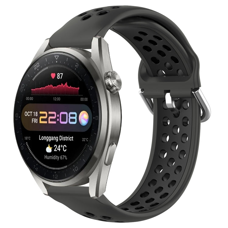 For Huawei Watch 3 Pro New 22mm Perforated Breathable Sports Silicone Watch Band