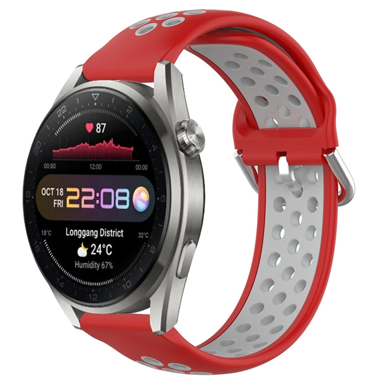 For Huawei Watch 3 Pro New 22mm Perforated Breathable Sports Silicone Watch Band