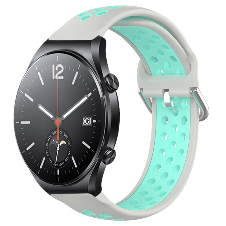 For Xiaomi MI Watch S1 22mm Perforated Breathable Sports Silicone Watch Band