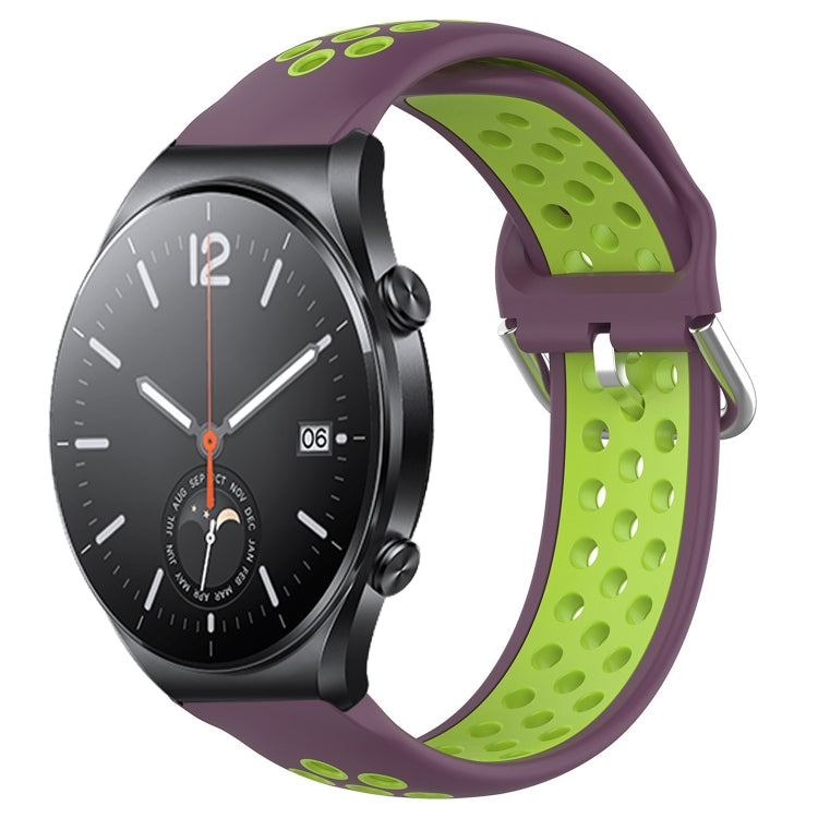 For Xiaomi MI Watch S1 22mm Perforated Breathable Sports Silicone Watch Band