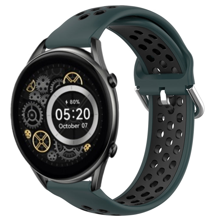 For Xiaomi Haylou RT2 LS10 22mm Perforated Breathable Sports Silicone Watch Band