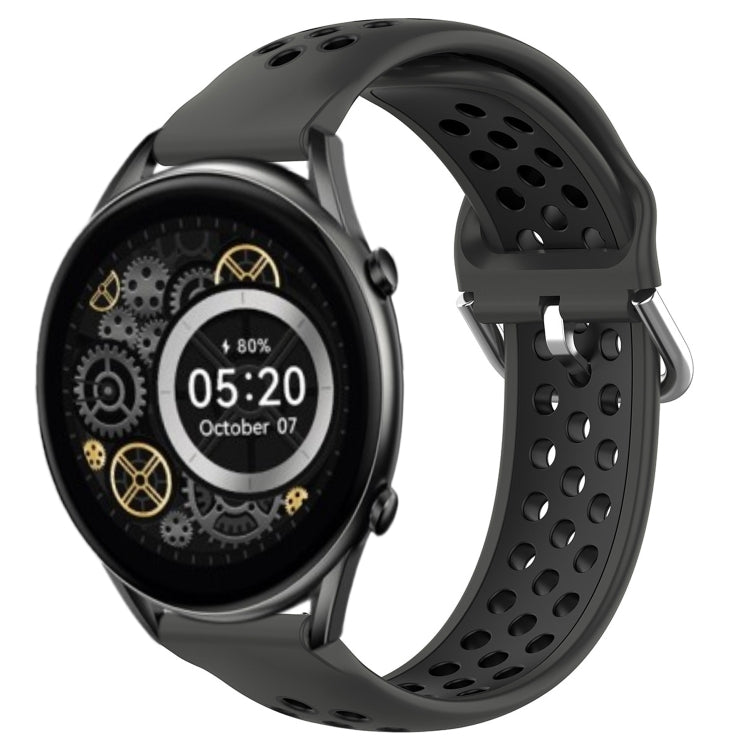 For Xiaomi Haylou RT2 LS10 22mm Perforated Breathable Sports Silicone Watch Band
