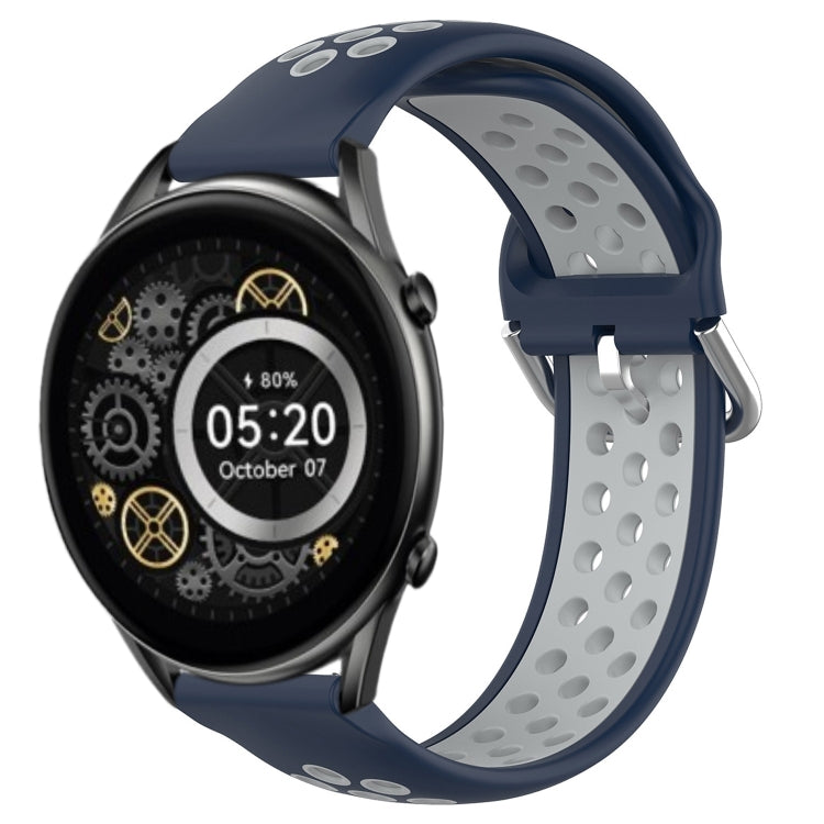 For Xiaomi Haylou RT2 LS10 22mm Perforated Breathable Sports Silicone Watch Band