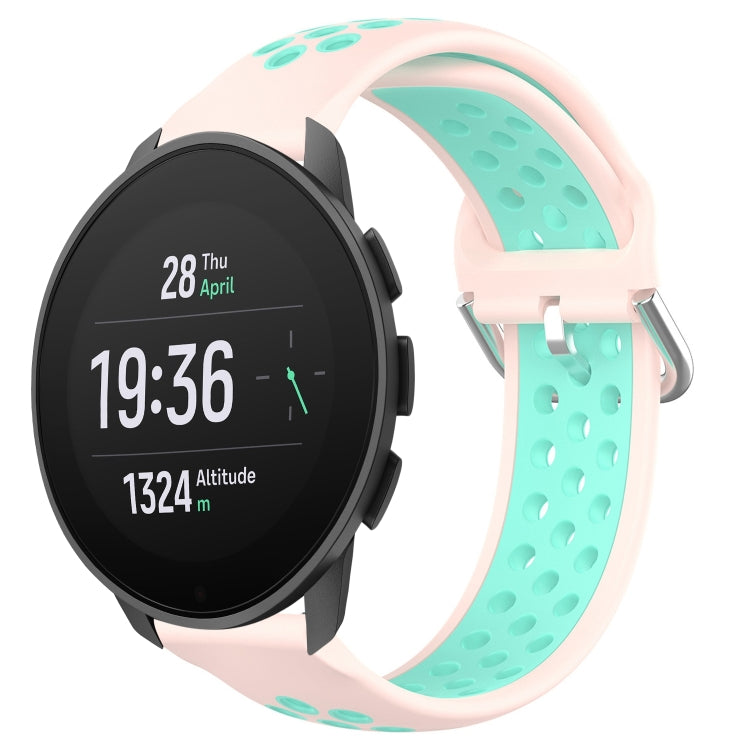 For Suunto 9 Peak Pro 22mm Perforated Breathable Sports Silicone Watch Band