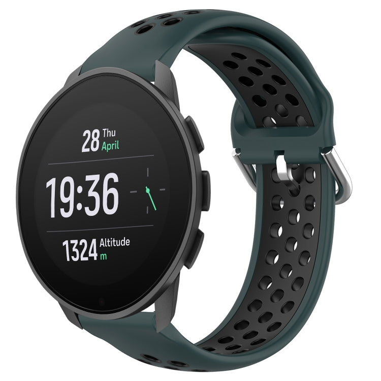 For Suunto 9 Peak Pro 22mm Perforated Breathable Sports Silicone Watch Band