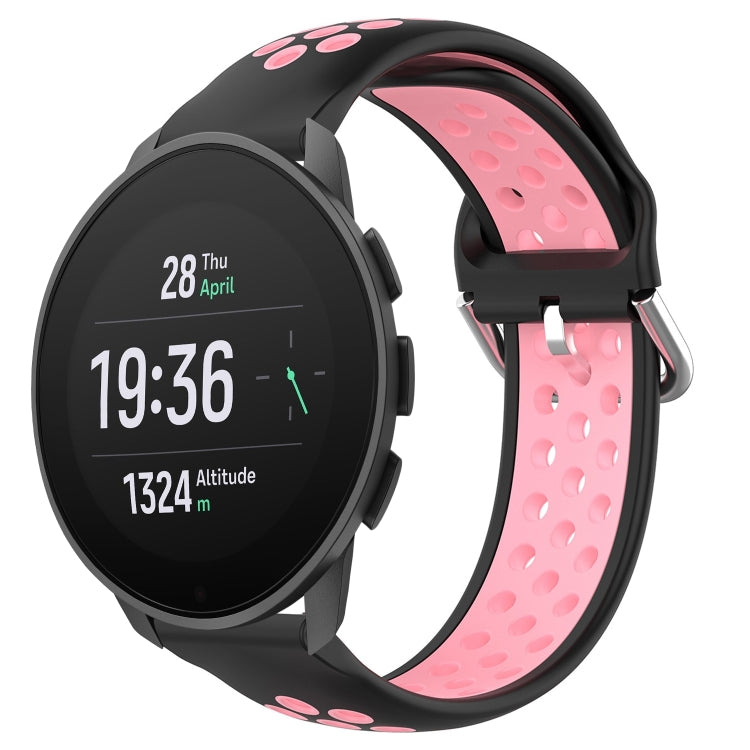For Suunto 9 Peak Pro 22mm Perforated Breathable Sports Silicone Watch Band
