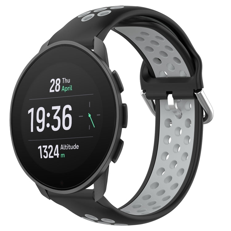For Suunto 9 Peak Pro 22mm Perforated Breathable Sports Silicone Watch Band