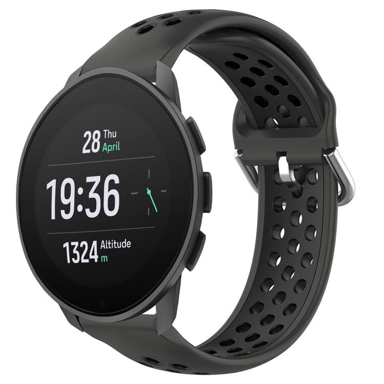 For Suunto 9 Peak Pro 22mm Perforated Breathable Sports Silicone Watch Band