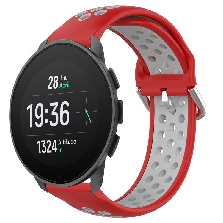 For Suunto 9 Peak Pro 22mm Perforated Breathable Sports Silicone Watch Band