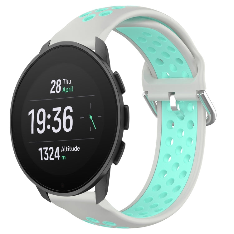 For Suunto 9 Peak Pro 22mm Perforated Breathable Sports Silicone Watch Band