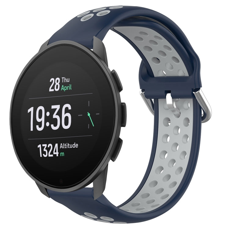 For Suunto 9 Peak Pro 22mm Perforated Breathable Sports Silicone Watch Band