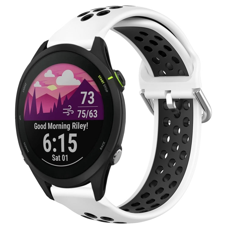 For Garmin Forerunner 255 22mm Perforated Breathable Sports Silicone Watch Band