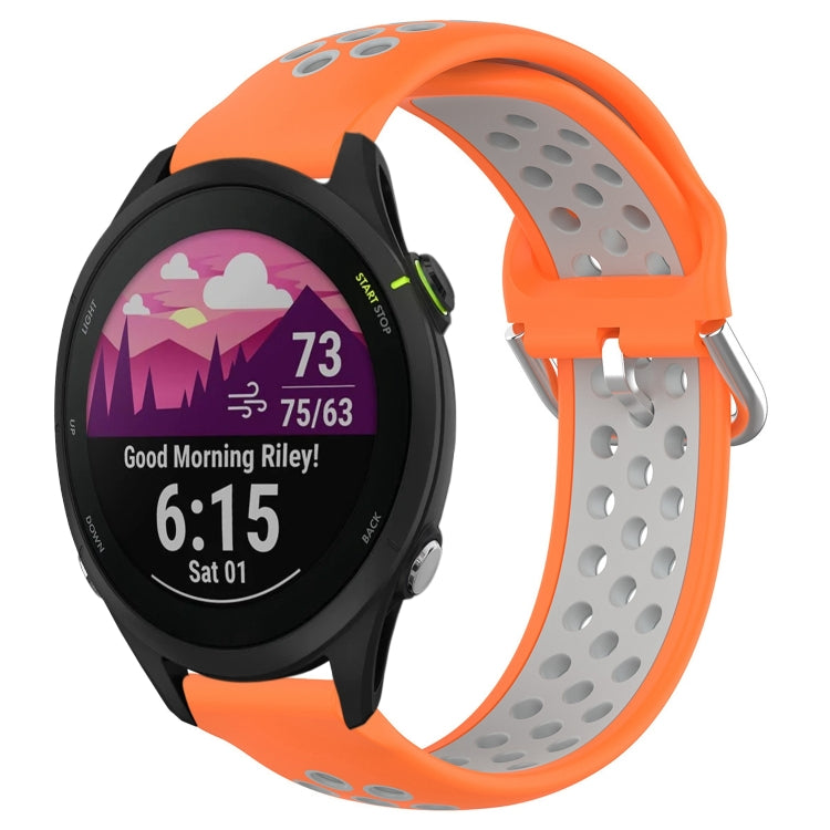 For Garmin Forerunner 255 22mm Perforated Breathable Sports Silicone Watch Band
