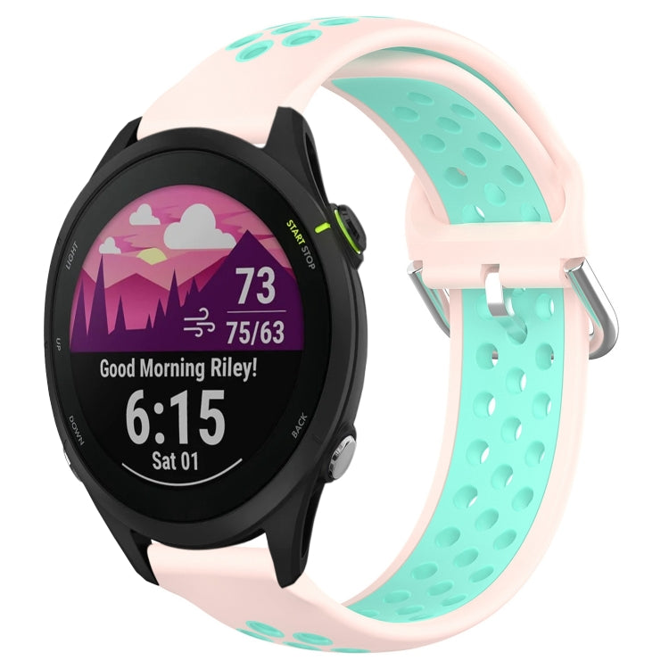 For Garmin Forerunner 255 22mm Perforated Breathable Sports Silicone Watch Band
